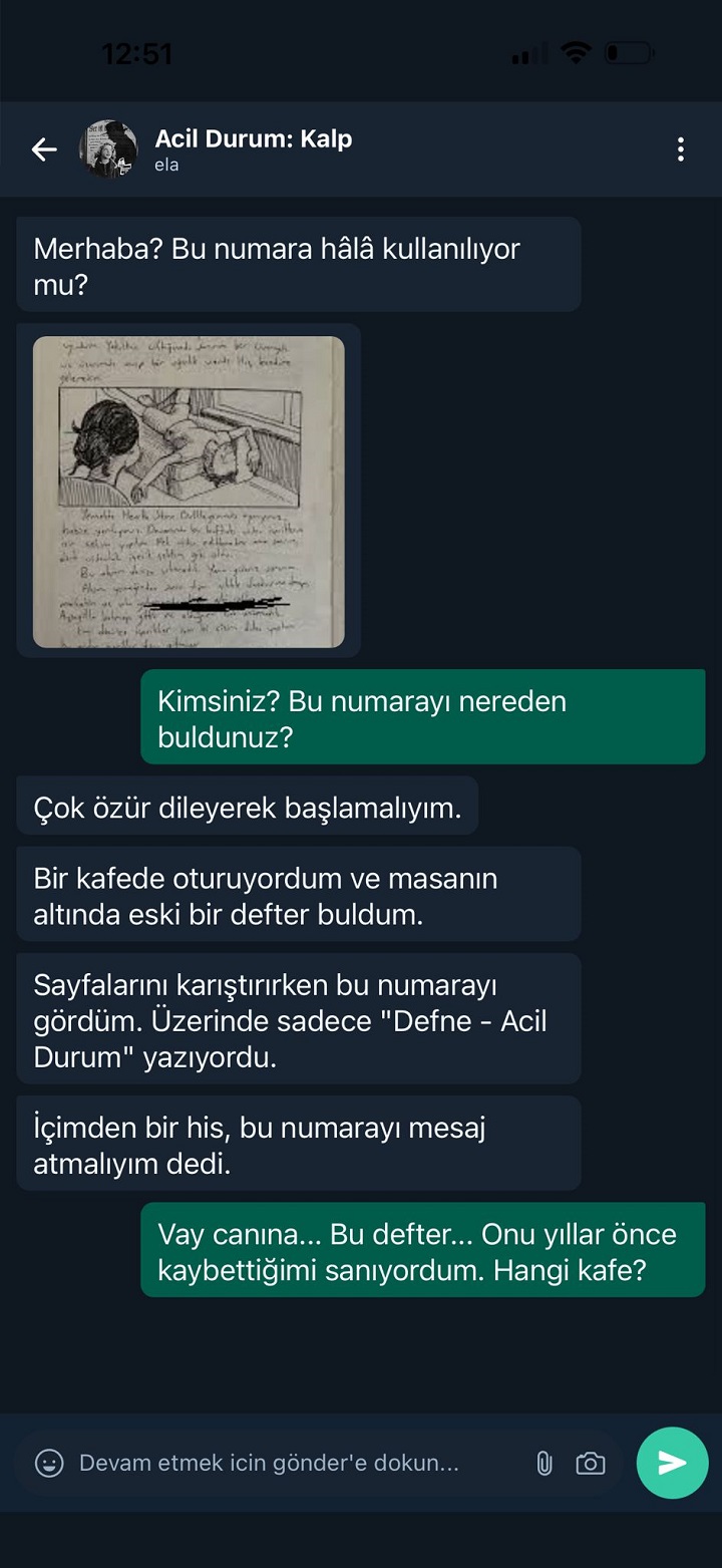 Sohbet hikayesi ekrani